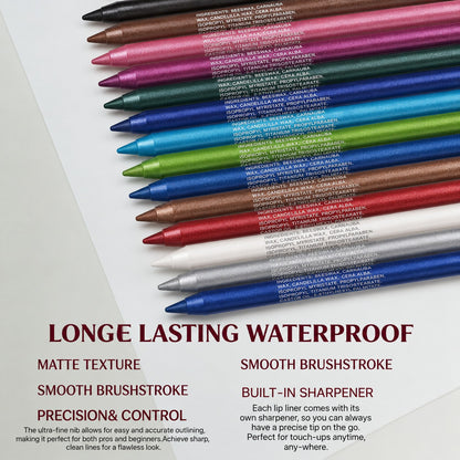 🌈14-Pack Eyeliner Pencil Waterproof Colored Paste Liners with Metallic & Shimmer Finishes Smudge-Proof