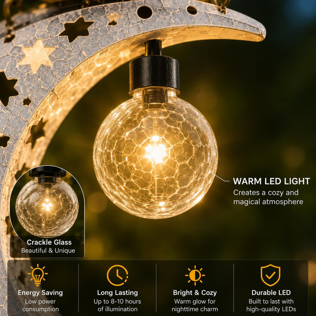 🎃 Halloween Early Bird Sale | 50% OFF Black Cat Moon Solar Lantern🐈‍⬛🌙