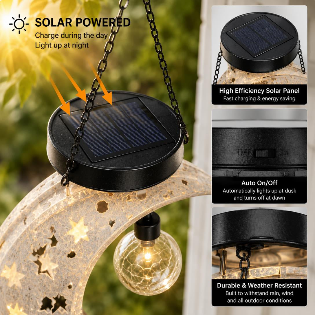 🎃 Halloween Early Bird Sale | 50% OFF Black Cat Moon Solar Lantern🐈‍⬛🌙