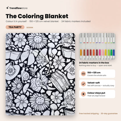 The Coloring Blanket — 150cm Doodle Blanket + 24 Markers