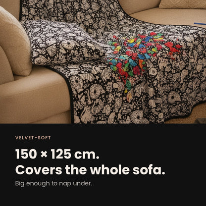 The Coloring Blanket — 150cm Doodle Blanket + 24 Markers
